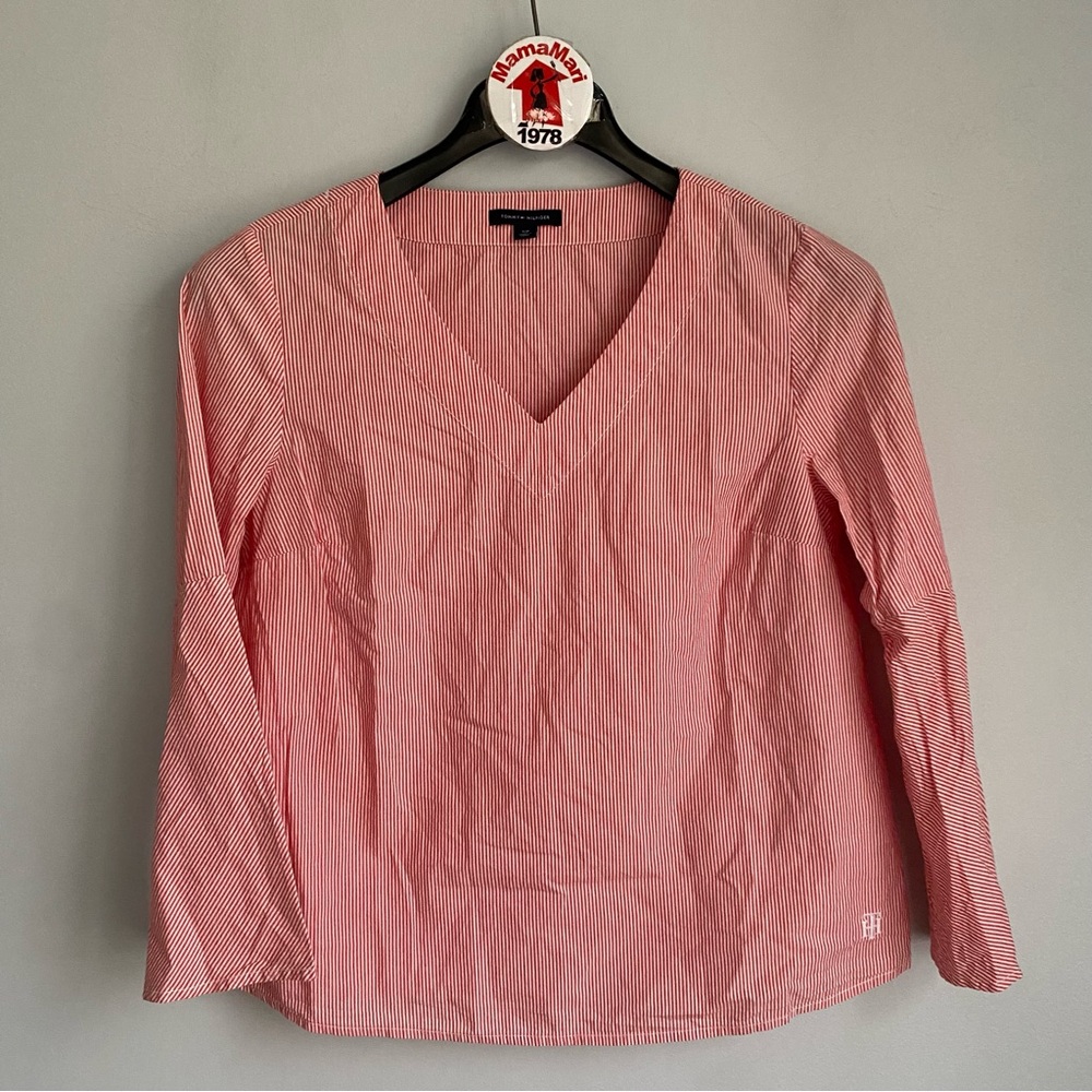 Tommy Hilfiger Striped V-Neck Top Size S